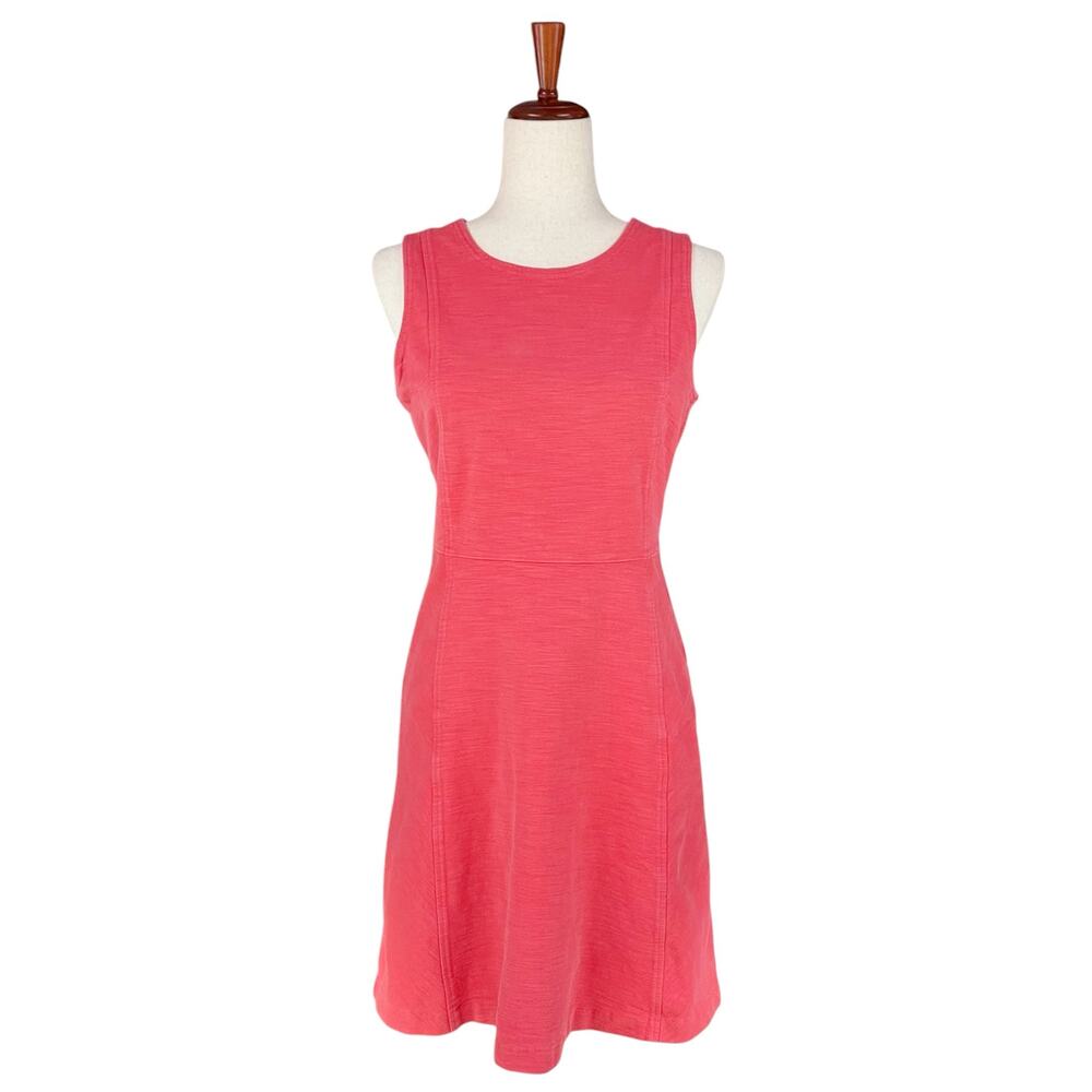J. CREW Princess Seam Knit Fit-and-Flare Dress in Bright Coral Pink Size 6